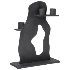 ferm LIVING Erode ljushållare, svart aluminium