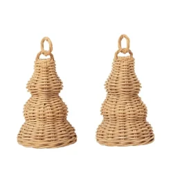 ferm LIVING Flätade julbjällror, 2-pack, naturlig rotting