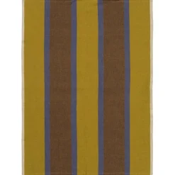 ferm LIVING Hale kökshandduk, lime - blå - brun