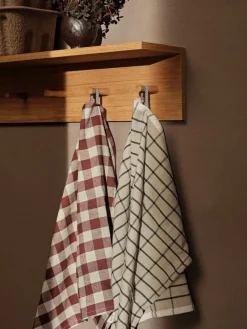 ferm LIVING Hale kökshandduk, kanel - grågrön