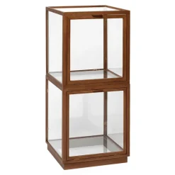 ferm LIVING Miru bas för glasmonter, mörkfläckad ek