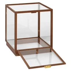 ferm LIVING Miru bas för glasmonter, mörkfläckad ek