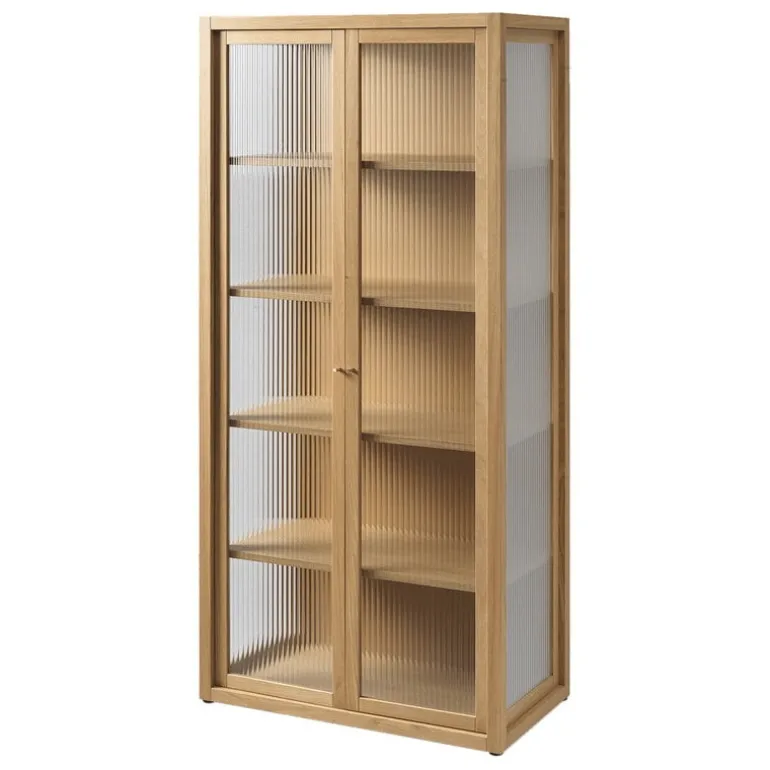 ferm LIVING Reed vitrinskåp, naturbetsad ek