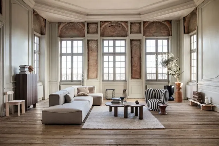 ferm LIVING Rico fåtölj, sand - svart, Louisiana