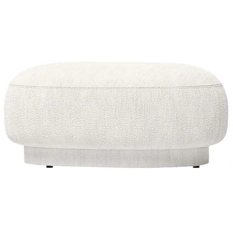 ferm LIVING Rico Lounger sittpuff, off-white Bouclé