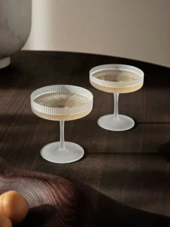 ferm LIVING Ripple champagneglas, 2 st., frostad