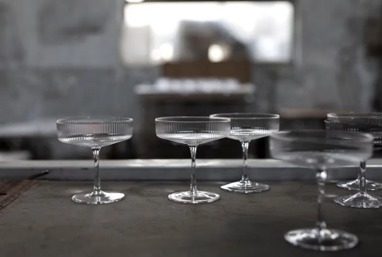 ferm LIVING Ripple champagneglas, 2-pack, ofärgad