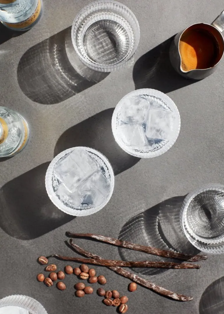 ferm LIVING Ripple glas, 4-pack, ofärgad