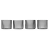 ferm LIVING Ripple låga glas, 4 st, rökgrå