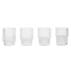 ferm LIVING Ripple småglas, 4 st, genomskinlig