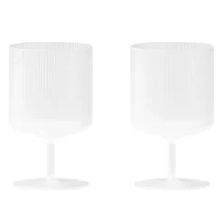 ferm LIVING Ripple vinglas, 2 st., frostad