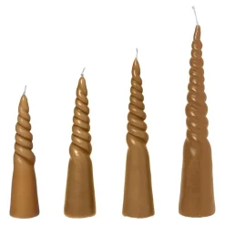 ferm LIVING Twisted ljus, 4 st, halm