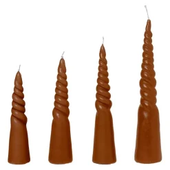 ferm LIVING Vridna ljus, 4 st, bärnsten