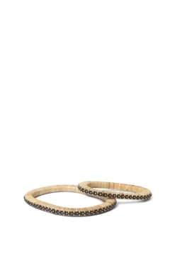 ferm LIVING Weave underlägg, 2-pack, natur - svart