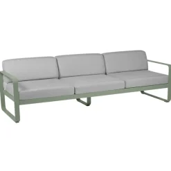 Fermob Bellevie 3-sitsig soffa, kaktus - flanellgrå