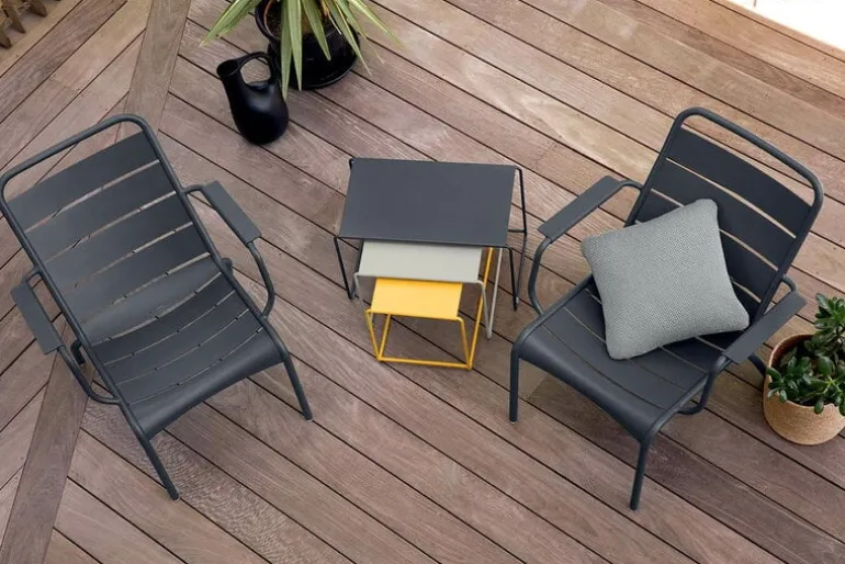 Fermob Luxembourg låg fåtölj, antracit