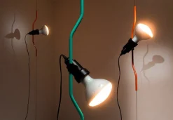 Flos Parentesi 50 golvlampa, turkos, dimbar