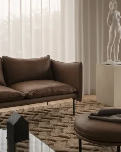 Fogia Tiki 2-sitssoffa, jubileumsutgåva, svart stål - vintage tobak