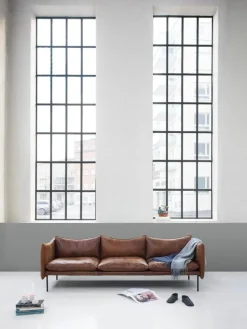 Fogia Tiki 3-sitssoffa, svart stål - Vintage Rangers-läder