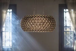 Foscarini Caboche Plus pendellampa, stor, dimbar, grå