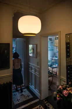 Foscarini Chouchin Reverse 1 hänglampa, vit - guld