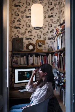 Foscarini Chouchin Reverse 2 taklampa, vit - svart