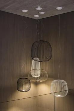 Foscarini Spokes 1 pendellampa, dimbar, vit