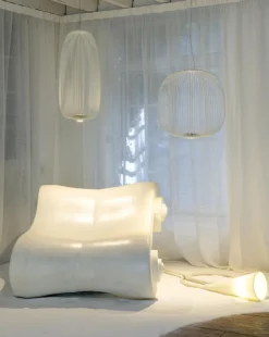 Foscarini Spokes 1 pendellampa, dimbar, vit