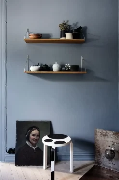 Frama D27 vägghylla, 80 cm, ek - stål