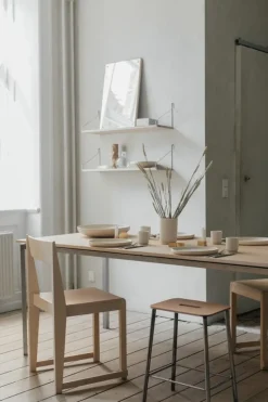 Frama D27 vägghylla, 80 cm, ek - stål