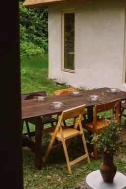 Frama Folding Flat stol, varmbrun björk