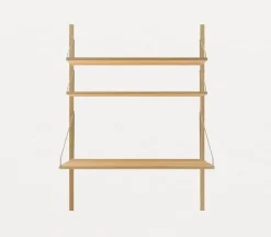 Frama Shelf Library H1148 vägghylla med skrivbord, oljad ek