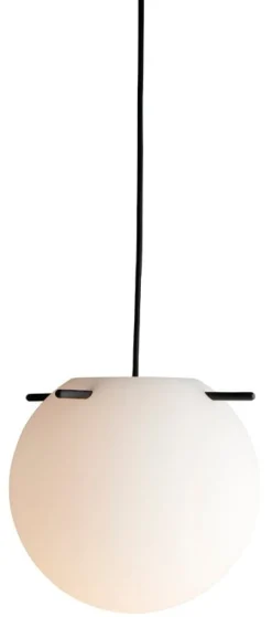 Frandsen Koi pendellampa, 25 cm, vit opal - svart