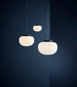 Frandsen Supernate pendellampa, 38 cm, vit opal - svart