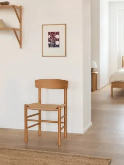 Fredericia J39 Mogensen stol, vintagelackerad bok - papperssnöre