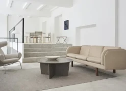 Fredericia JG hopfällbar pall, borstat stål - cognacsfärgat läder