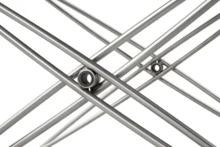 Fredericia JG hopfällbar pall, borstat stål - svart läder