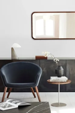 Fredericia Pal sidobord, 37,5 cm, svart stål - oljad valnöt