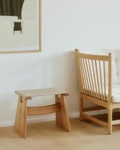 Fredericia Seto pall, svart ljusoljad ek - naturlig canvas