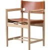 Fredericia The Spanish Dining Chair stol med armstöd, konjaksfärgat läder