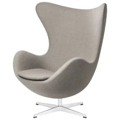 Fritz Hansen Egg loungefåtölj, satinpolerad aluminium - Light Beige 1120