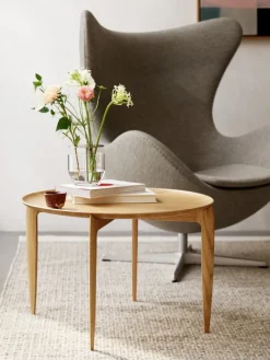 Fritz Hansen Egg loungefåtölj, satinpolerad aluminium - Re-wool 0218