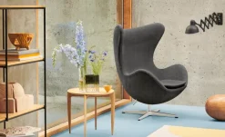 Fritz Hansen Egg loungefåtölj, satinpolerad aluminium - Re-wool 0198