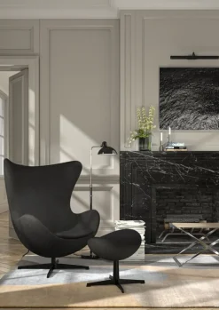 Fritz Hansen Egg loungefåtölj, satinpolerad aluminium - Re-wool 0198