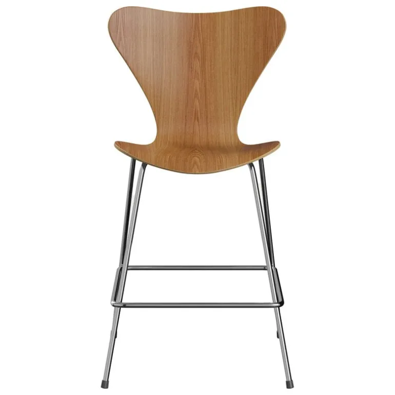 Fritz Hansen Series 7 3187 barstol, krom - almfanér