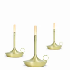 Graypants Wick S bärbar bordslampa, mässing