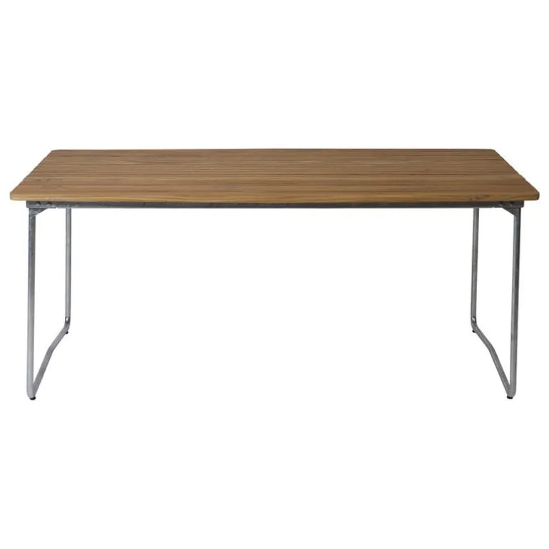 Grythyttan Stålmöbler Bord B31, 170 x 92 cm, galvaniserat stål - teak