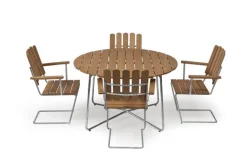 Grythyttan Stålmöbler Fåtölj A2, galvaniserat stål - oljad ek