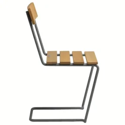 Grythyttan Stålmöbler Stol 1, galvaniserat stål - oljad ek