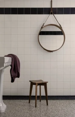 GUBI Adnet spegel, M, tan läder